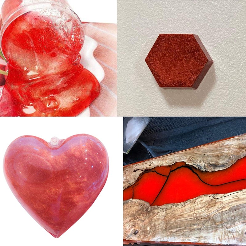 SEISSO Mica Powder - 3.5oz/100g Red Natural Epoxy Resin Dye Color Pigment Powder for Soap Making, Candle Making, Slime, Nail, Paint, Bath Bomb Colorant, Gift for Christmas New Year - Image 3